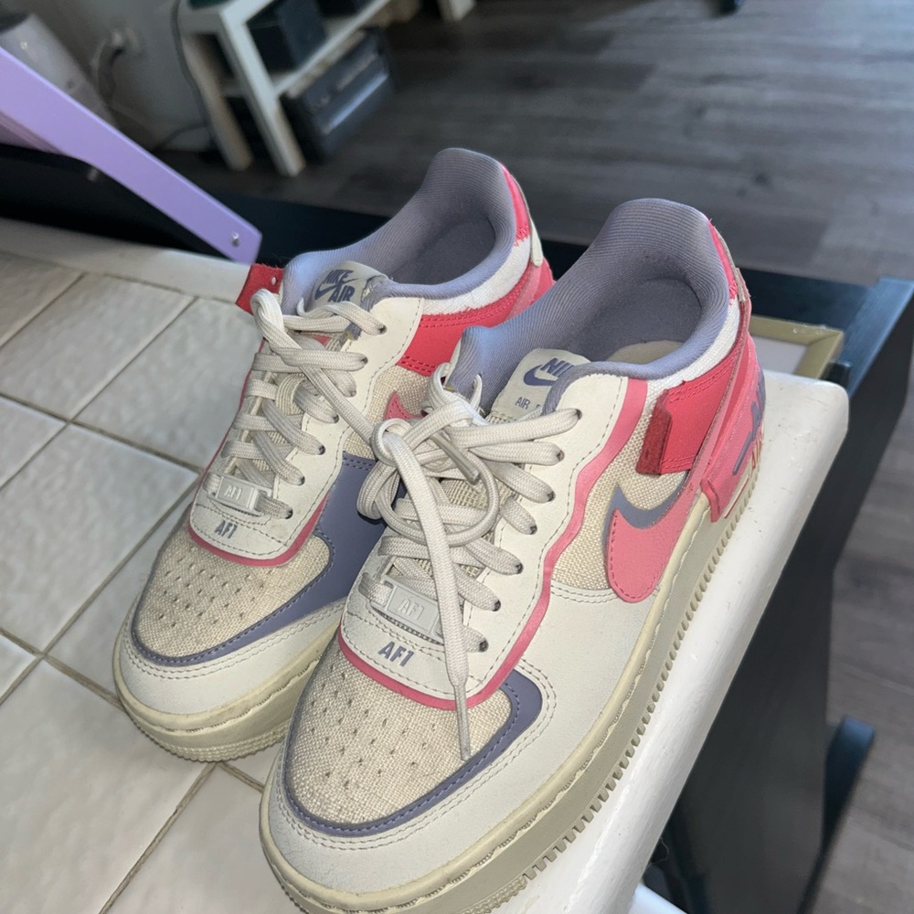 Nike Pink and Cream Sneakers Air Force 1
